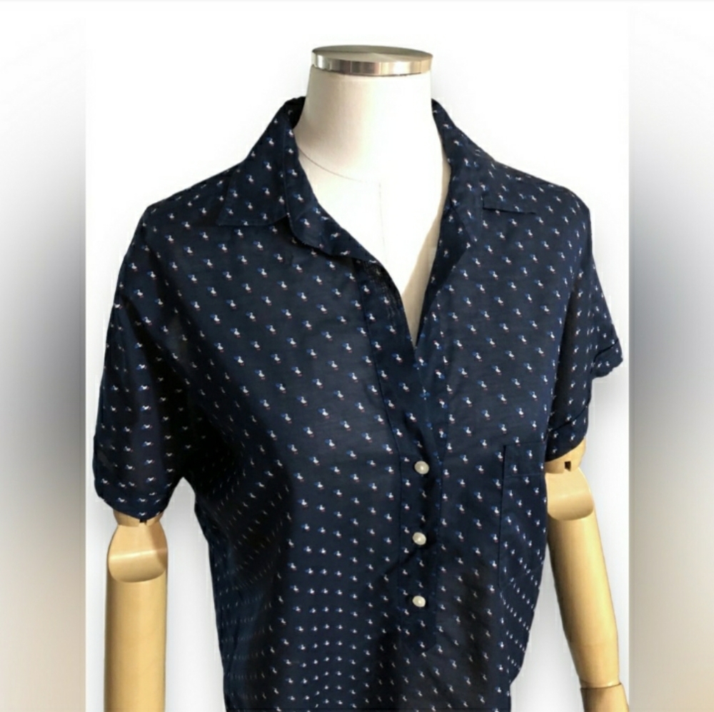 GRAYSON The Artist Short Sleeve Pelican Print EUC!